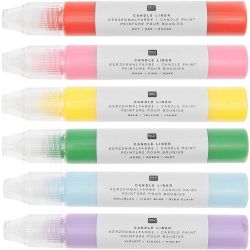 Candle Liner Kerzenmalfarbe Set Regenbogen 6 Stück à 30ml Candle Liner Kerzenmalfarbe Set Regenbogen 6 Stück à 30ml von Rico Design