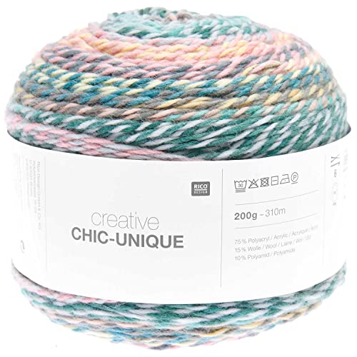 Rico Design Creative Chic-Unique Bobbel Farbverlaufswolle Nadelstärke 6 mm zum Stricken und Häkeln, 200g (14 summer) von Rico Design