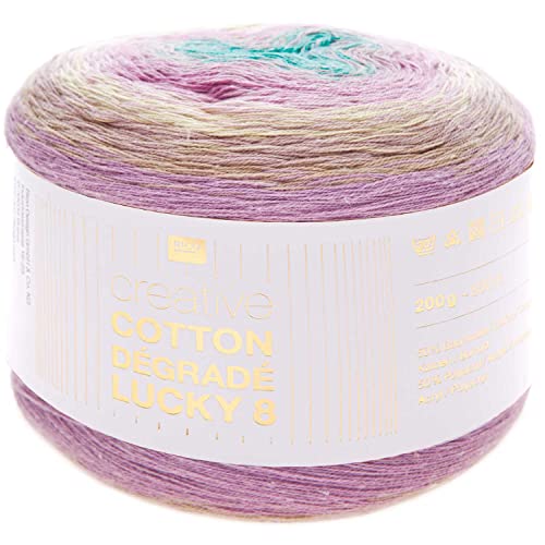 Rico Design Creative Cotton Dégradé Lucky 8, 200 g, ca. 800 m Flieder-Grün (4) von Rico Design