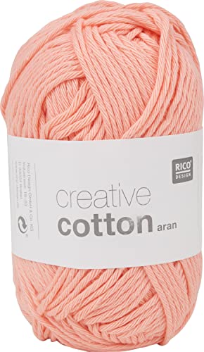 Rico Design Creative Cotton aran 50 g ca. 85 m Wolle Wollschnur Häkelwolle Häkeln Basteln Knäuel Lachs von Rico Design