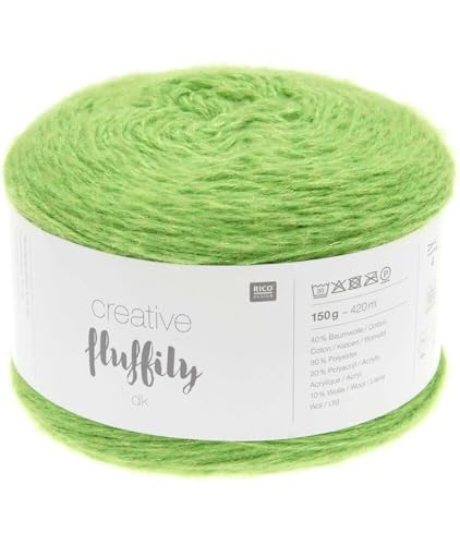 Rico Design Creative Fluffilly Strickgarn, Baumwolle, 150 g, Farbe: 18 Grasgrün von Rico Design