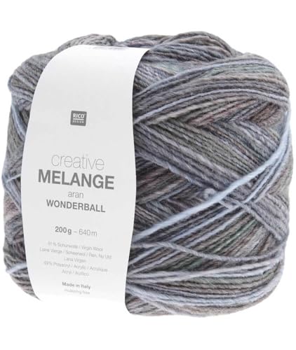 Rico Design Creative Melange Aran Wonderball Wollknäuel, 200 g von Rico Design