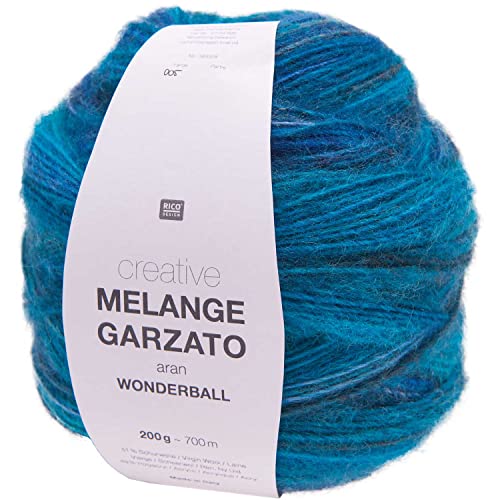 Rico Creative Melange Garzato Aran Wonderball Fabe 5, Farbverlaufswolle Nadelstärke 5 mm zum Stricken oder Häkeln, Wolle 200g Knäuel von Rico Design