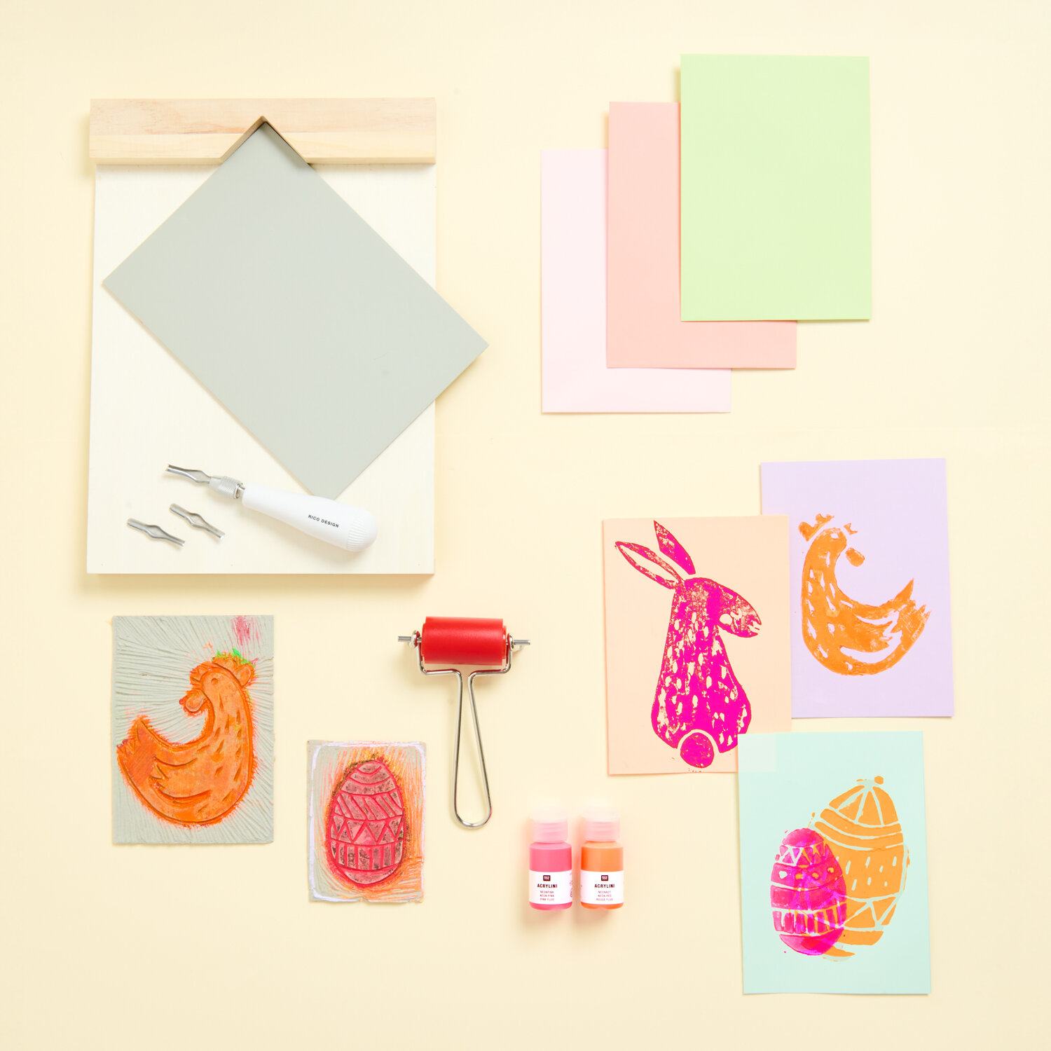 Rico Design DIY Set Linol Osterkarten von Rico Design