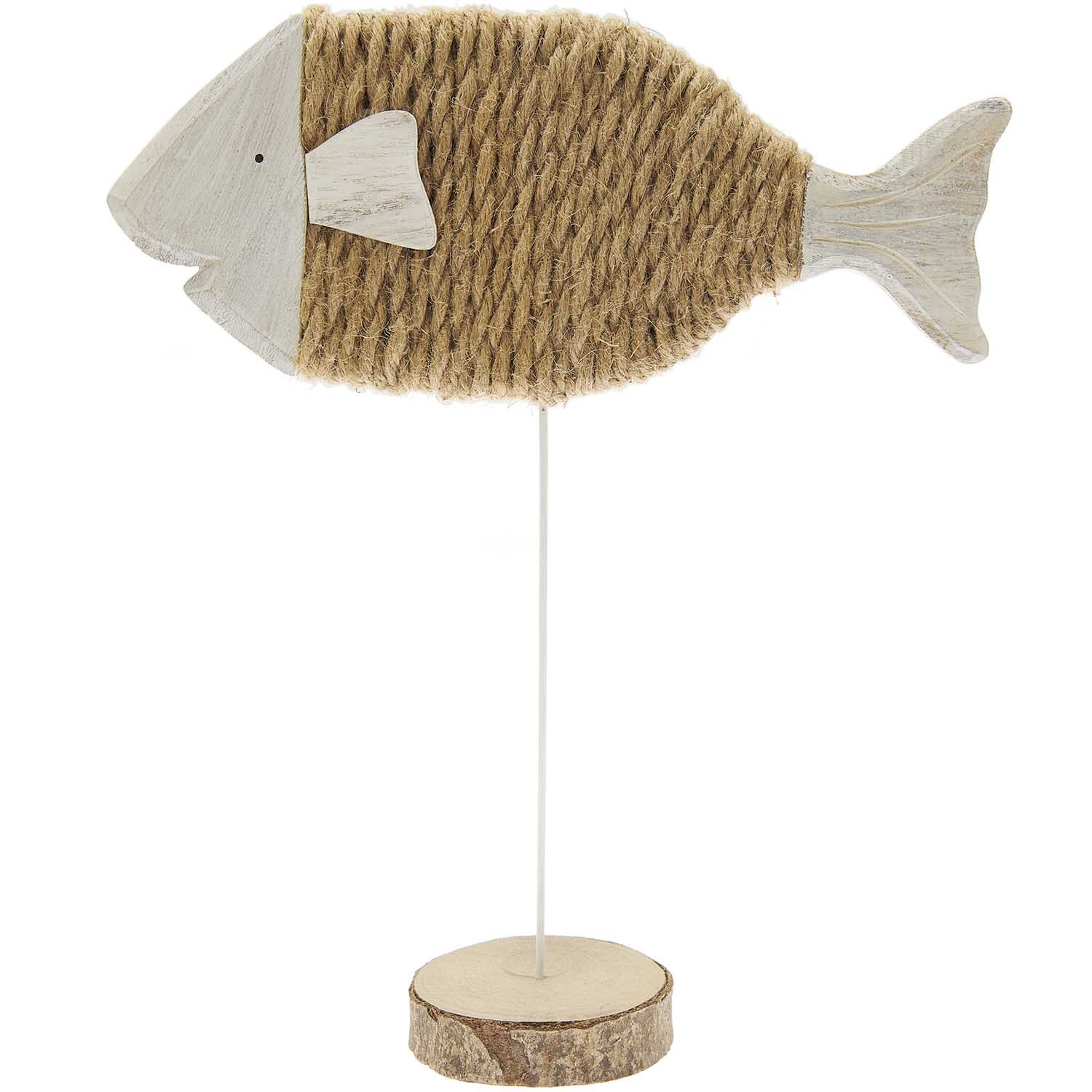 Deko Fisch mit Sisal Holz 26,5x32cm Deko Fisch mit Sisal Holz 26,5x32cm von Rico Design