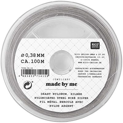 Draht silber 0,38mm 100m Nylonummantelt Draht silber 0,38mm 100m Nylonummantelt von Rico Design