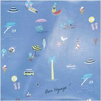 Druckstoff Bon Voyage blau 140cm beschichtet von Rico Design