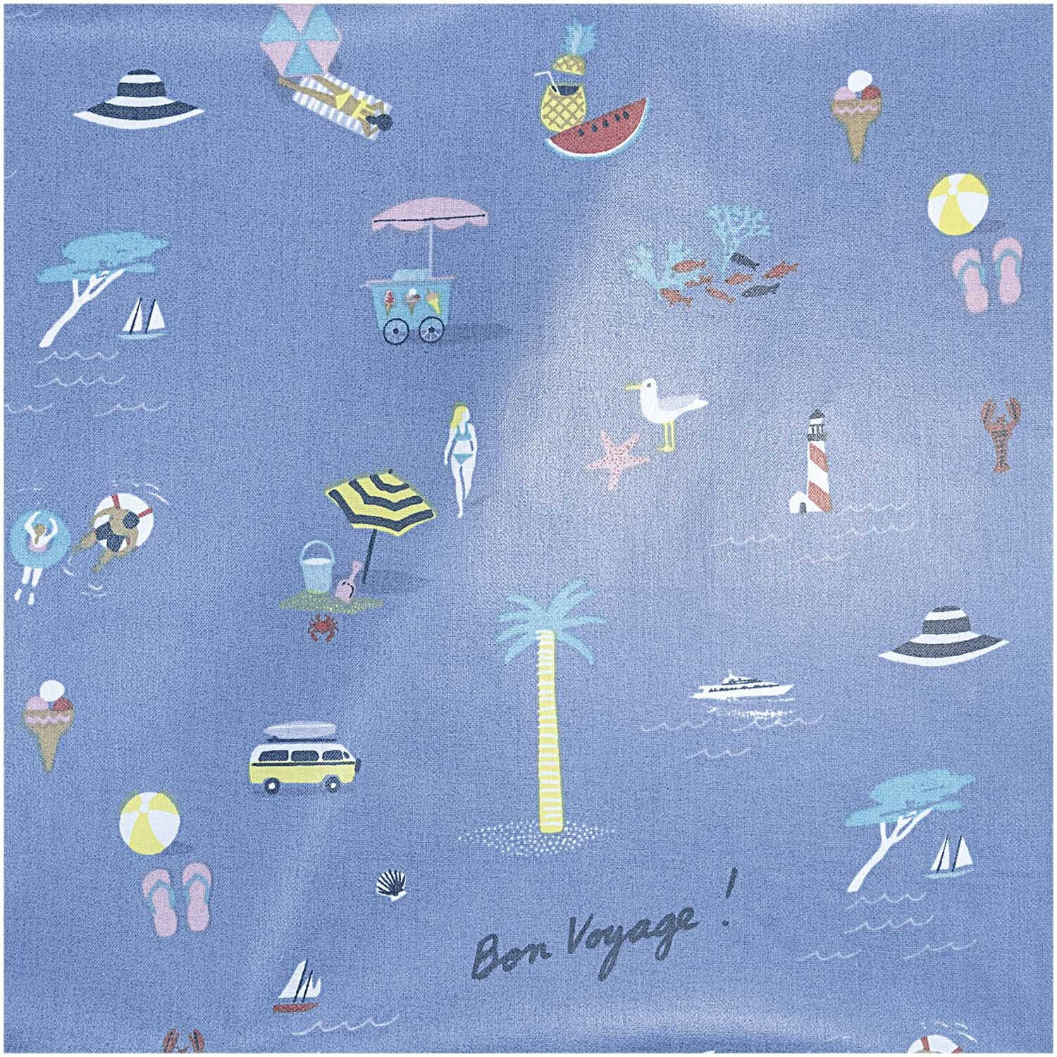 Druckstoff Bon Voyage blau 140cm beschichtet Druckstoff Bon Voyage blau 140cm beschichtet von Rico Design