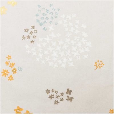 Druckstoff Crafted Nature Blumen grau-metallic 140cm beschichtet von Rico Design