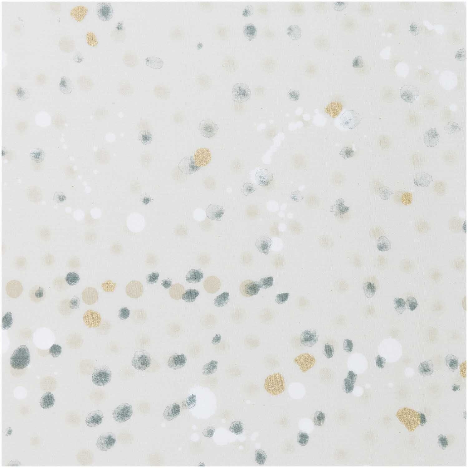 Druckstoff Crafted Nature Punkte grau-grün metallic 140cm Druckstoff Crafted Nature Punkte grau-grün metallic 140cm von Rico Design