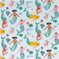 Rico Design Druckstoff Mermaid Meerjungfrau mint-neon Hot Foil 50x140cm von Rico Design