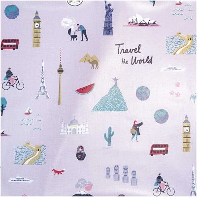 Druckstoff Travel the World flieder 140cm beschichtet Druckstoff Travel the World flieder 140cm beschichtet von Rico Design