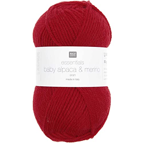 Rico Design Essentials Baby Alpaca & Merino Aran aus Baby Alpakawolle und Merinowolle (05 rot) von Rico Design