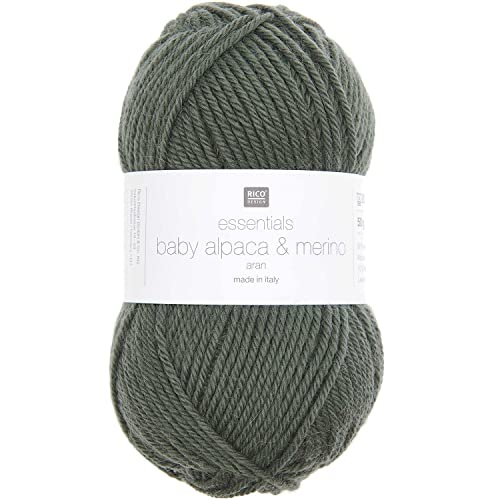 Rico Design Essentials Baby Alpaca & Merino Aran aus Baby Alpakawolle und Merinowolle (07 efeu) von Rico Design