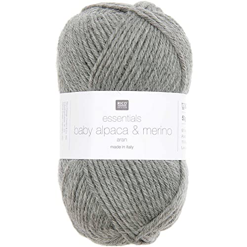 Rico Design Essentials Baby Alpaca & Merino Aran aus Baby Alpakawolle und Merinowolle (10 grau melange) von Rico Design