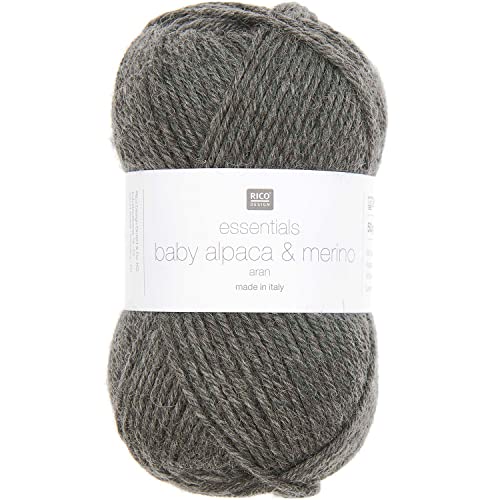 Rico Design Essentials Baby Alpaca & Merino Aran aus Baby Alpakawolle und Merinowolle (11 anthrazit melange) von Rico Design