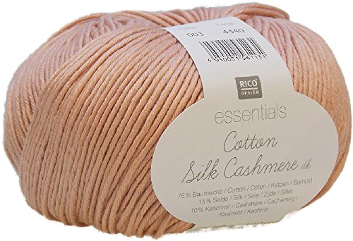 Rico-Design Essentials Cotton Silk Cashmere dk 50 g zum Häkeln und Stricken, Sommergarn mit Baumwolle Seide und Kaschmir 003 puder Rico-Design Essentials Cotton Silk Cashmere dk 50 g zum Häkeln und Stricken, Sommergarn mit Baumwolle Seide und Kaschmir 003 puder von Rico Design