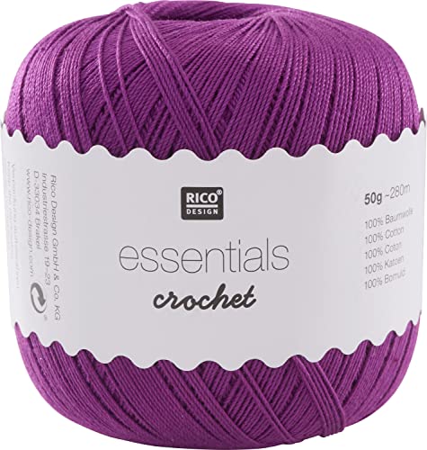 Rico Design Essentials Crochet, 100 Prozent Baumwolle, lila von Rico Design