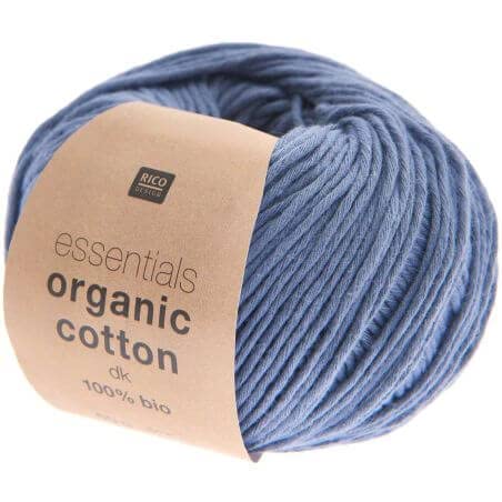 Rico Design Essentials Organic Cotton DK Bio Baumwolle Baumwollgarn zum Stricken oder Häkeln (16 Blue) von Rico Design