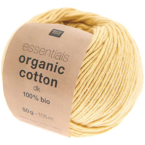 Rico Design Essentials Organic Cotton DK Farbe 03, Bio Baumwolle Baumwollgarn zum Stricken oder Häkeln von Rico Design