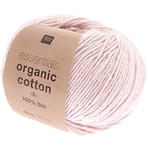 Rico Design Essentials Organic Cotton DK Farbe 04, Bio Baumwolle Baumwollgarn zum Stricken oder Häkeln von Rico Design