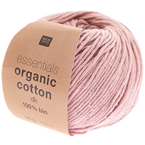 Rico Design Essentials Organic Cotton DK Farbe 05, Bio Baumwolle Baumwollgarn zum Stricken oder Häkeln von Rico Design