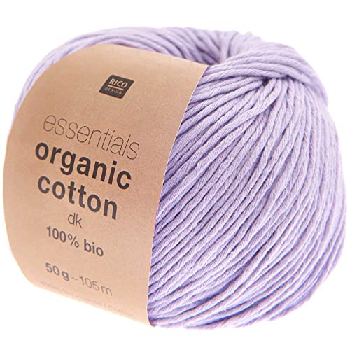 Rico Design Essentials Organic Cotton DK Farbe 06, Bio Baumwolle Baumwollgarn zum Stricken oder Häkeln von Rico Design