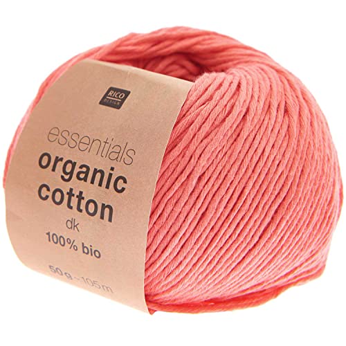 Rico Design Essentials Organic Cotton DK Farbe 07, Bio Baumwolle Baumwollgarn zum Stricken oder Häkeln von Rico Design