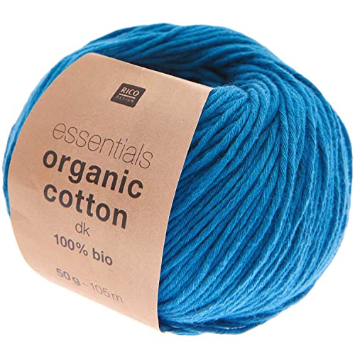 Rico Design Essentials Organic Cotton DK Farbe 11, Bio Baumwolle Baumwollgarn zum Stricken oder Häkeln von Rico Design