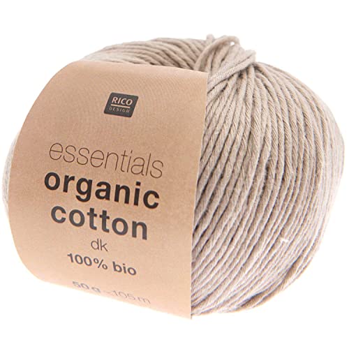 Rico Design Essentials Organic Cotton DK Farbe 12, Bio Baumwolle Baumwollgarn zum Stricken oder Häkeln von Rico Design