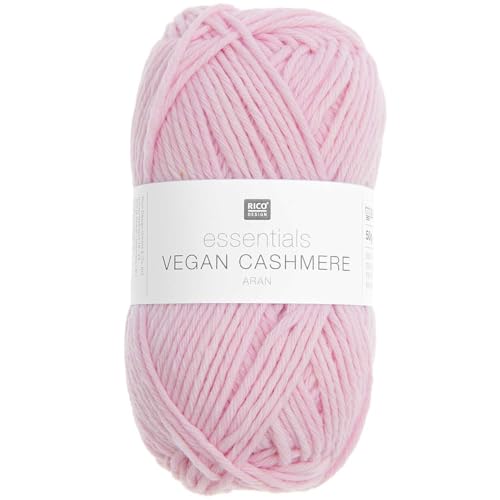 Rico Design Essentials Vegan Cashmere aran, Strickgarn 100% Polyamid, 50g (04 rosa) von Rico Design