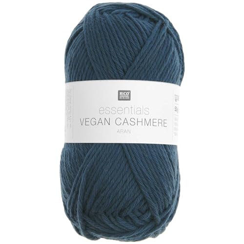 Rico Design Essentials Vegan Cashmere aran, Strickgarn 100% Polyamid, 50g (07 petrol) von Rico Design