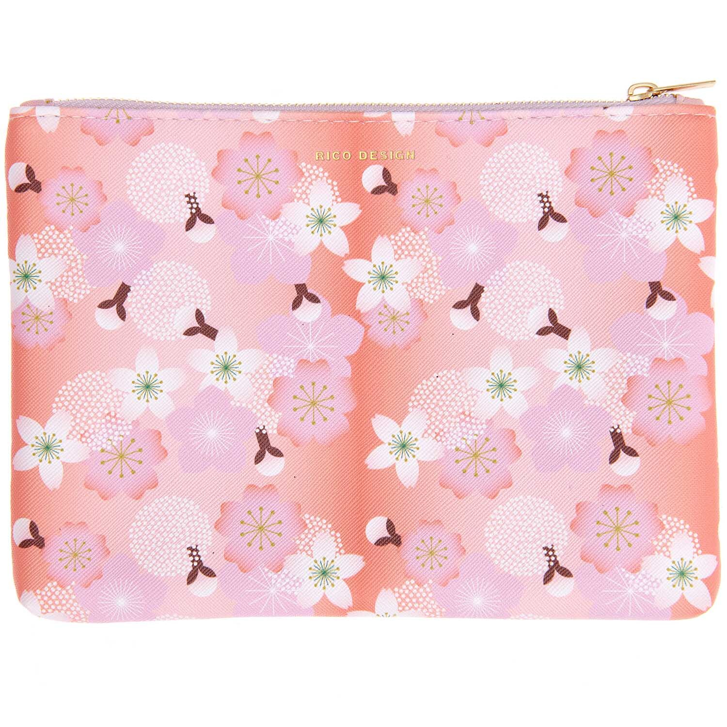 Etui Kirschblüten orange 20x15cm von Rico Design