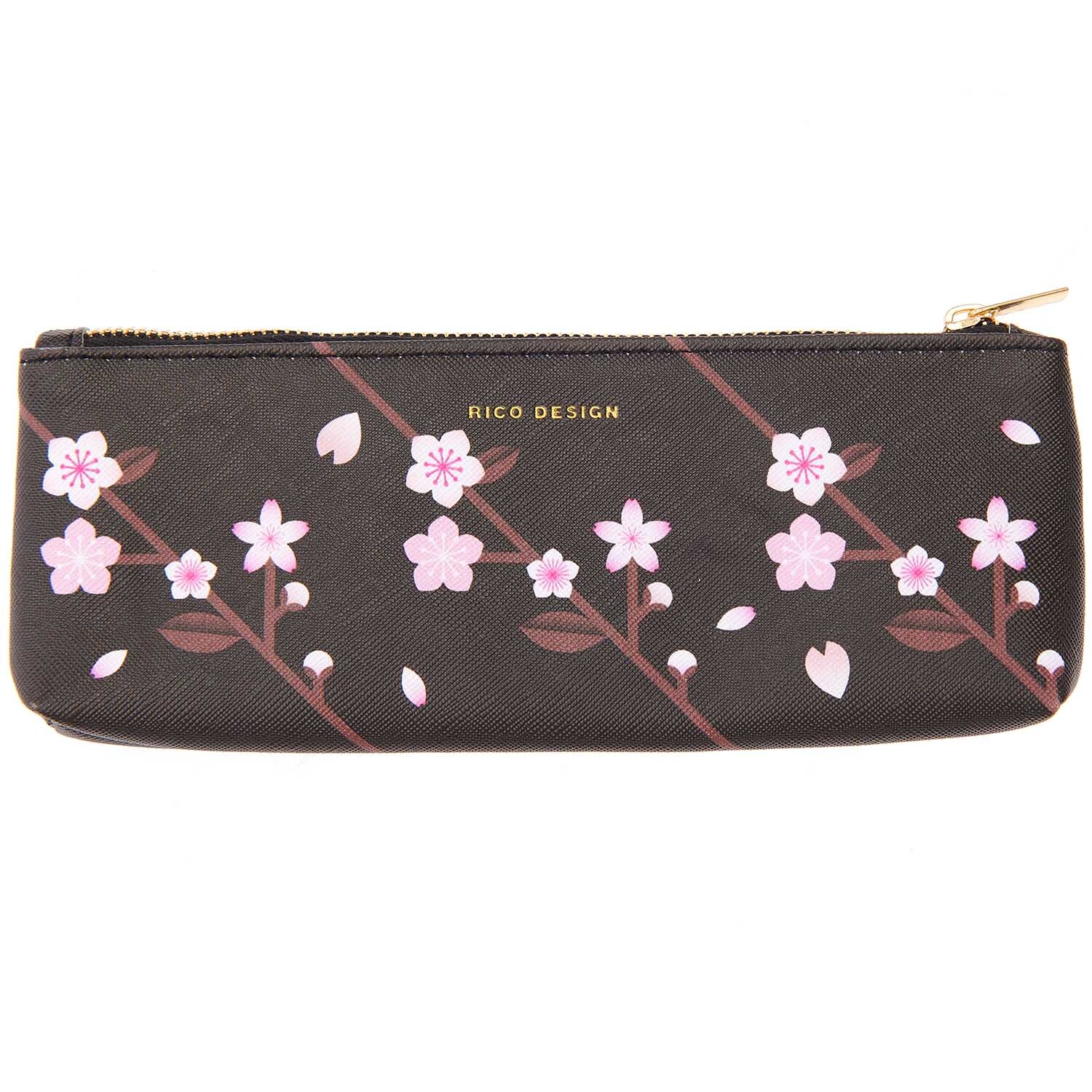 Etui Kirschblüten schwarz 20x6,5cm Etui Kirschblüten schwarz 20x6,5cm von Rico Design