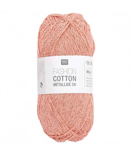 Rico Design Fashion Cotton Metall-Strickgarn, DK, Farbe: 24, Rosa von Rico Design