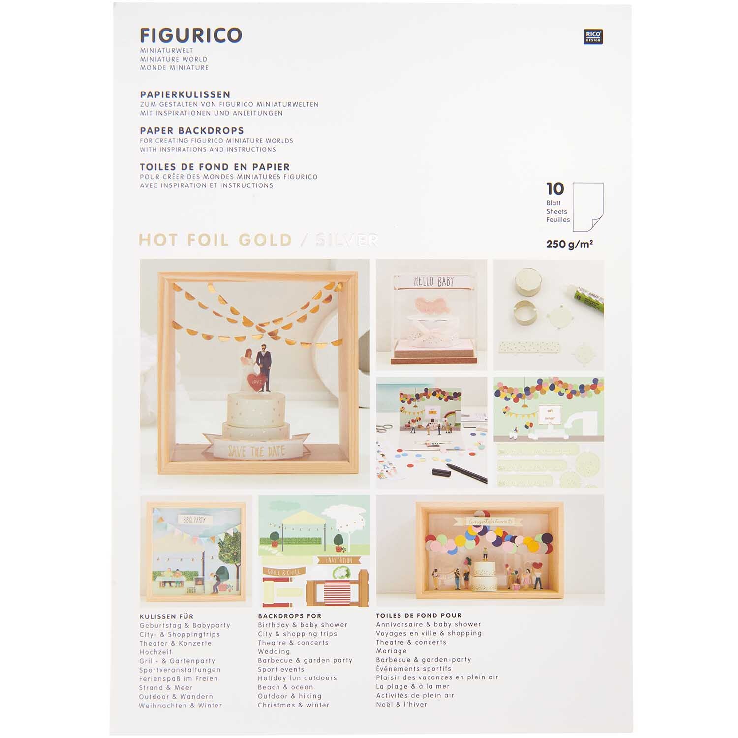 Figurico Papierkulissen Block DIN A4 10 Blatt von Rico Design