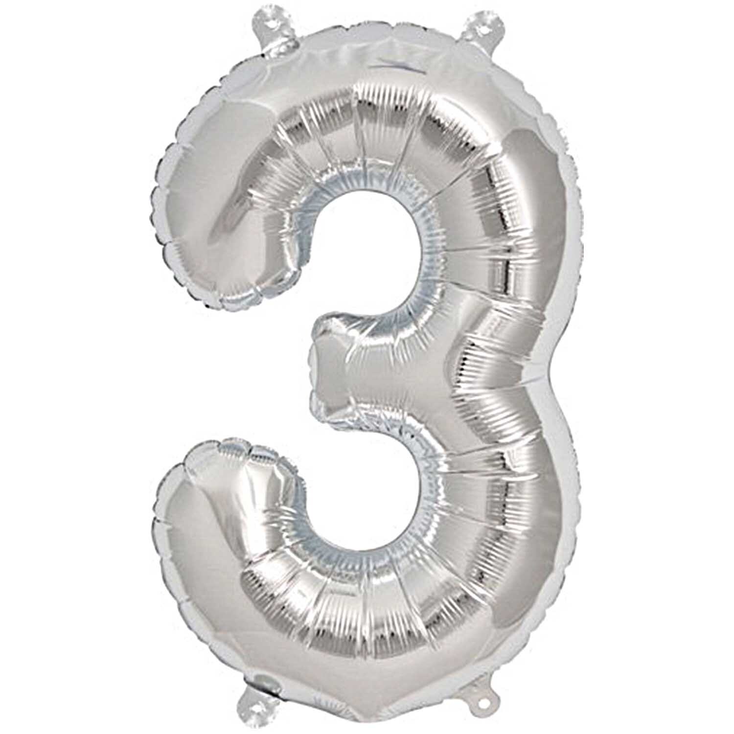 Folienballon Zahl silber 36cm von Rico Design