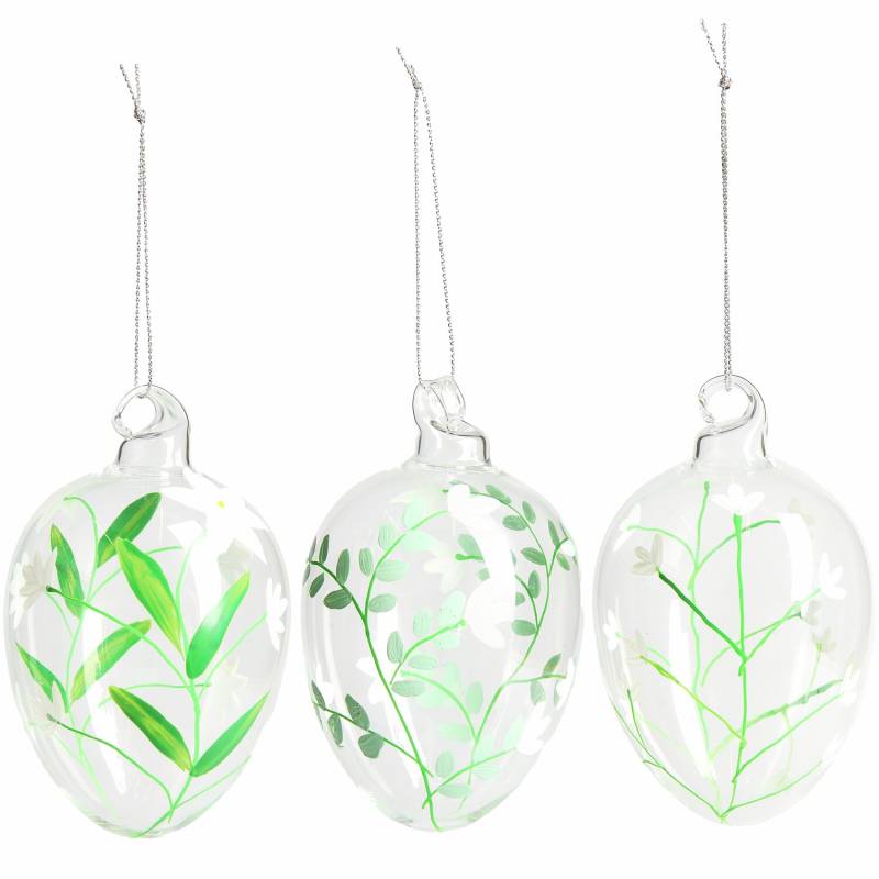 Rico Design Glas Eier zarte Blüten 3 Stück von Rico Design