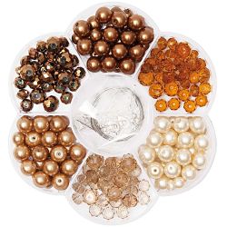 Glasschliff-Renaissance-Perlen Set hellbraun von Rico Design