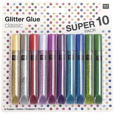 Glitter Glue classic 10x10,5ml Glitter Glue classic 10x10,5ml von Rico Design