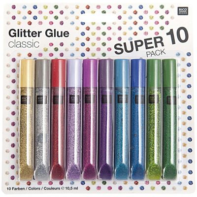 Glitter Glue classic 10x10,5ml von Rico Design