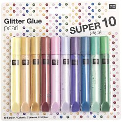 Glitter Glue pearl 10x10,5ml Glitter Glue pearl 10x10,5ml von Rico Design