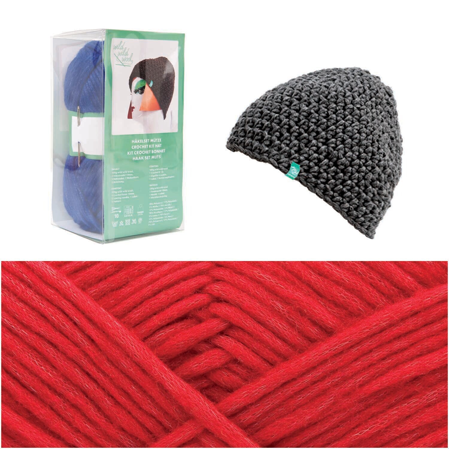 Häkelset Mütze Wild Wild Wool uni Häkelset Mütze Wild Wild Wool uni von Rico Design