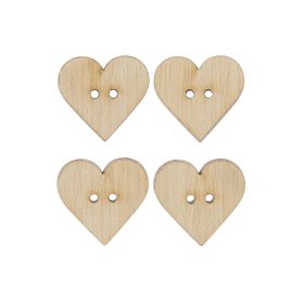 Holzknöpfe Herzen 4 Stück Holzknöpfe Herzen 4 Stück von Rico Design