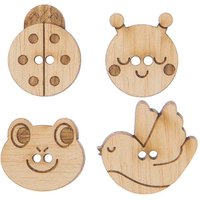 Holzknöpfe Tiere ll 4 Stück Holzknöpfe Tiere ll 4 Stück von Rico Design