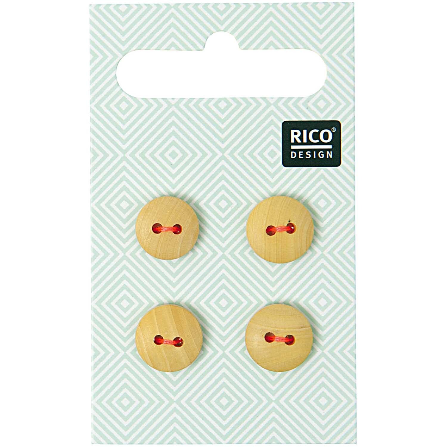 Holzknopf 1,1cm 4 Stück 2 Löcher Holzknopf 1,1cm 4 Stück 2 Löcher von Rico Design