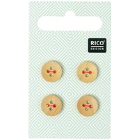 Holzknopf 1,1cm 4 Stück 4 Löcher Holzknopf 1,1cm 4 Stück 4 Löcher von Rico Design