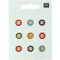 Holzknopf Mix Rand mehrfarbig 1,1cm 9 Stück Holzknopf Mix Rand mehrfarbig 1,1cm 9 Stück von Rico Design