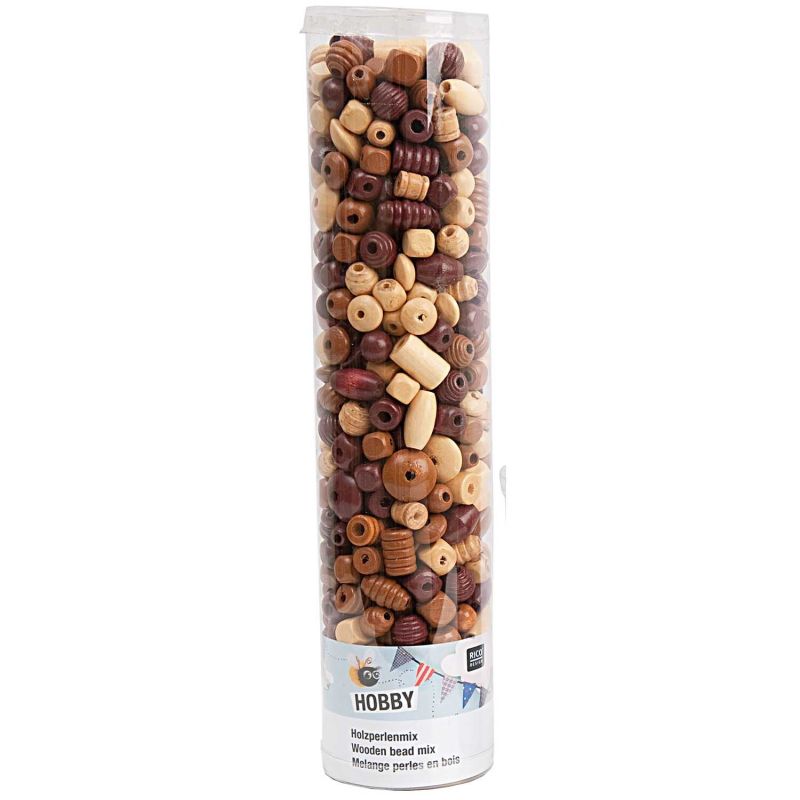 Holz-Perlen Mix natur 500g von Rico Design