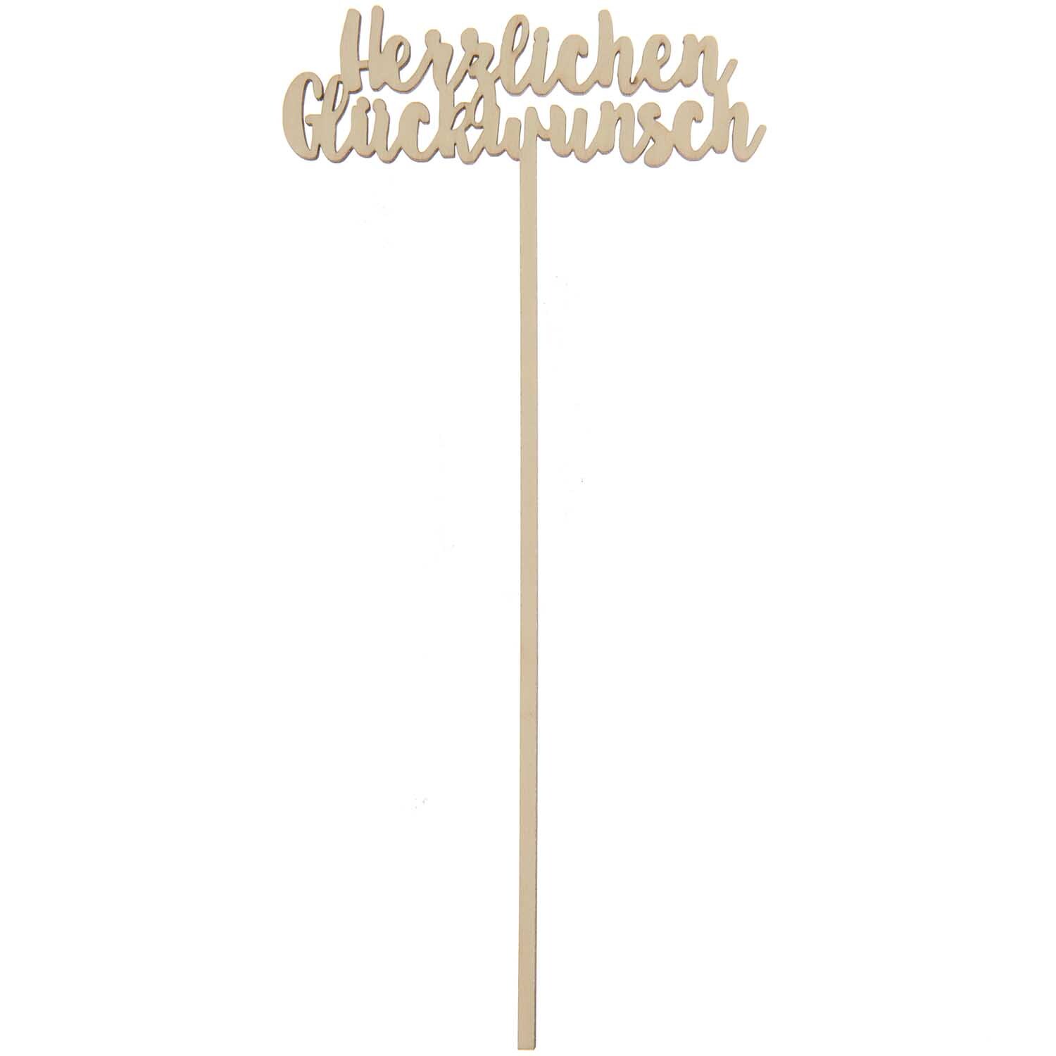 Holzpicker Herzlichen Glückwunsch 23,5cm von Rico Design